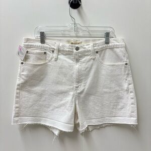 Madewell White High-Rise Denim Shorts